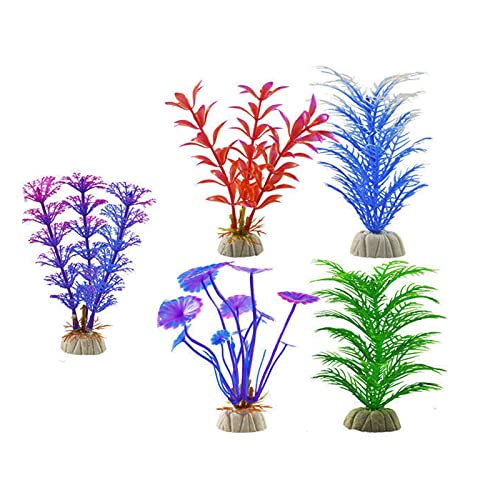 ＣＨＡＭＥＥＮ 5 Stück Wasserpflanzen Aquarium Kunststoff Aquarium Pflanzen Dekoration Aquascape von ＣＨＡＭＥＥＮ