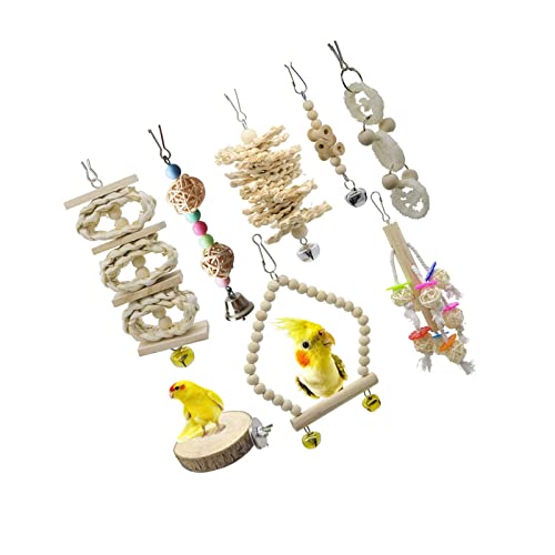 ＣＨＡＭＥＥＮ 8 Stück Vogel Spielzeug Papagei Spielzeug Kauspielzeug mit Glocke Schaukel Vogel Schaukel Vogel Zubehör von ＣＨＡＭＥＥＮ
