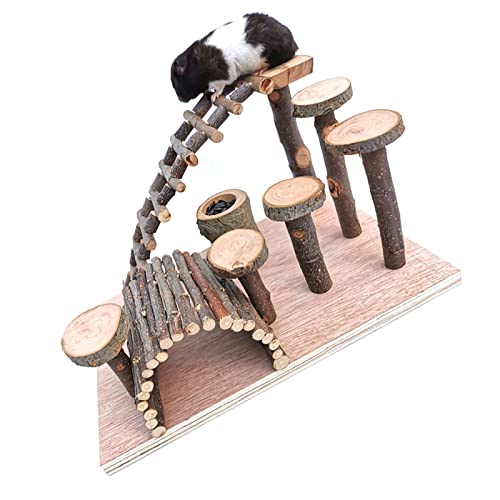 ＣＨＡＭＥＥＮ Hamster Holzleiter Spielzeug Hamsterzubehör Naturholz Sprungbrett mit Schrauben Kletterspielzeug von ＣＨＡＭＥＥＮ