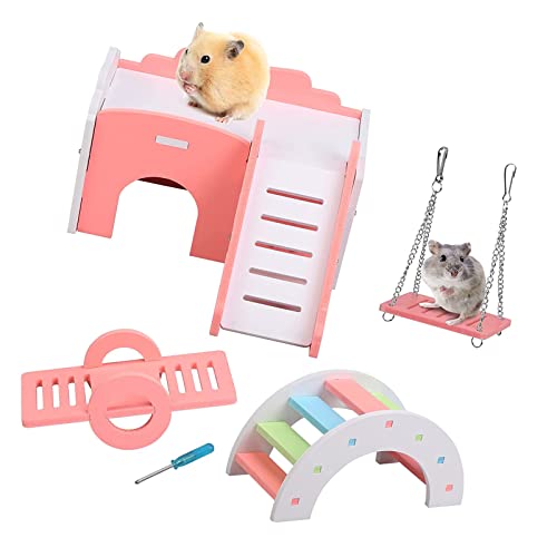 ＣＨＡＭＥＥＮ Hamsterspielzeug Hamsterzubehör Regenbogen Kletterleiter Kleintierspielzeug Trainingsspielzeug Kauspielzeug von ＣＨＡＭＥＥＮ