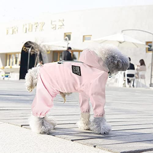 ＣＨＡＭＥＥＮ Hund Mackintosh Hund Mackintosh Hoodie wasserdicht Winddicht leicht verstellbar Regen Poncho mit reflektierenden rosa von ＣＨＡＭＥＥＮ