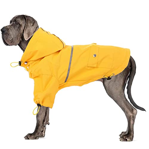 ＣＨＡＭＥＥＮ Hund Mackintosh Hundejacke wasserdicht Abnehmbarer Bezug reflektierend gestreift Hund Mackintosh Poncho Hundejacke von ＣＨＡＭＥＥＮ
