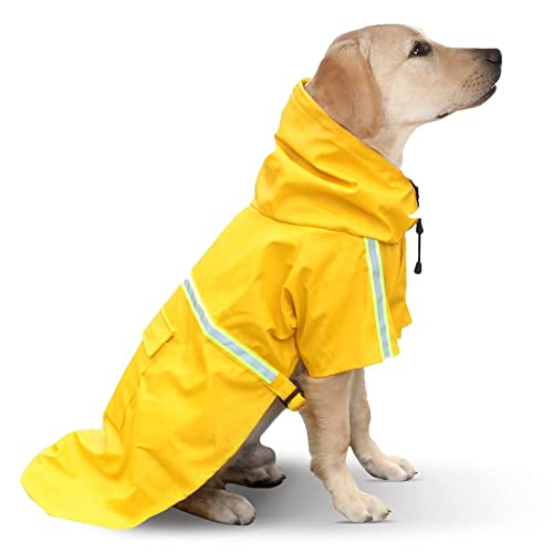 ＣＨＡＭＥＥＮ Hund Regenmantel Wasserdicht Outdoor Welpe Regenmantel Reflektierende Regen Poncho Medium Faltbar Verstellbar von ＣＨＡＭＥＥＮ