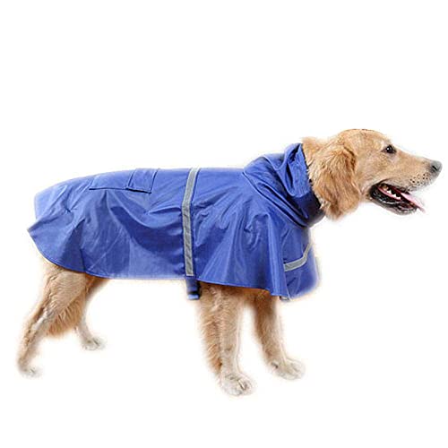 ＣＨＡＭＥＥＮ Hund Regenmantel mit Kapuze Regenmantel Haustier Wasserdicht Atmungsaktiv Verstellbar Regenmantel Blau von ＣＨＡＭＥＥＮ