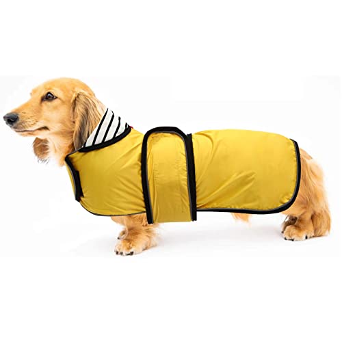 ＣＨＡＭＥＥＮ Hunde Mackintosh mit verstellbarem Reflexband Leichte Jacke mit Klettverschluss Regenmantel gelb von ＣＨＡＭＥＥＮ