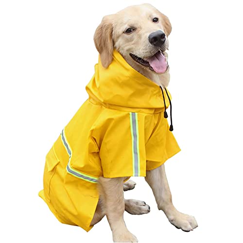 ＣＨＡＭＥＥＮ Hunde Mackintosh reflektierend gestreift Haustier Mackintosh für Hunde kleine und mittlere Hunde gelb von ＣＨＡＭＥＥＮ