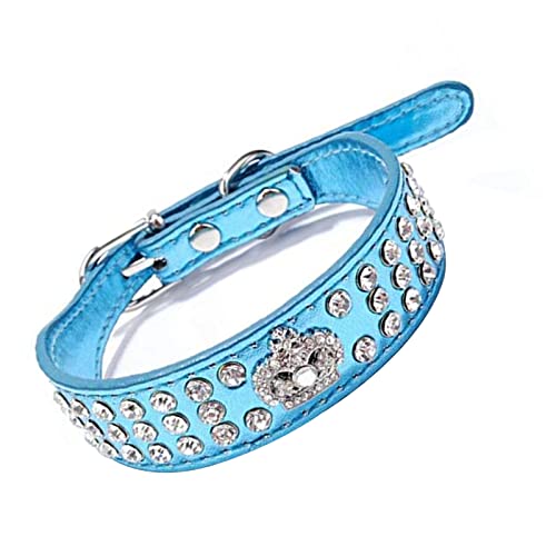 ＣＨＡＭＥＥＮ Hundehalsband Jagdschmuck Kristall Hundehalsband Krone Strass Hundehalsband Leder blau von ＣＨＡＭＥＥＮ
