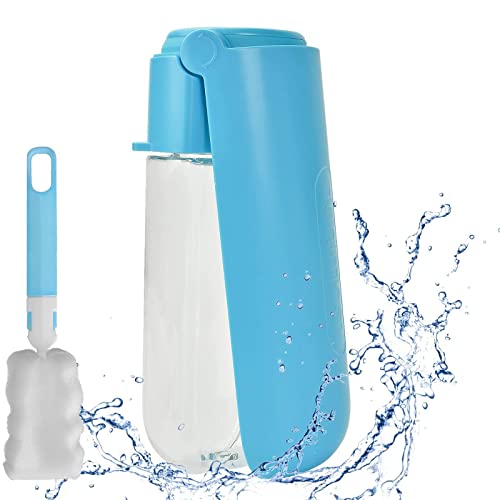 ＣＨＡＭＥＥＮ Hundewasserflasche 420ml tragbarer Reisewasserspender mit Reinigungsbürste auslaufsicher zusammenklappbar von ＣＨＡＭＥＥＮ