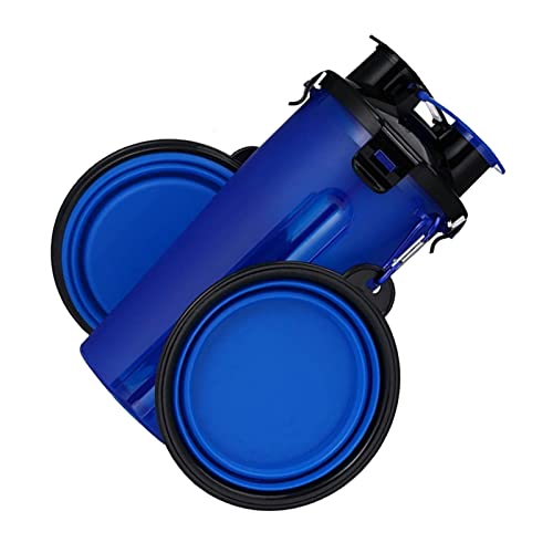 ＣＨＡＭＥＥＮ Hundewasserflasche Babyflasche 2 in 1 Heimtierbedarf Hundefaltnapf Pet Watering Cup Training aus (blau) von ＣＨＡＭＥＥＮ