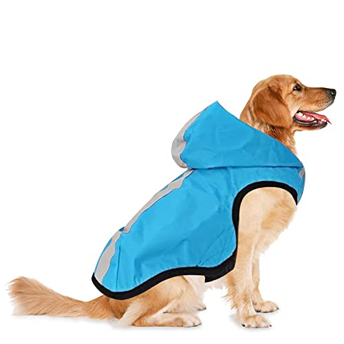 ＣＨＡＭＥＥＮ Regenmantel für HaustiereHunderegenmantel mit KapuzeWasserfester PonchoLeichtgewichtig, für große Hunde geeignet von ＣＨＡＭＥＥＮ