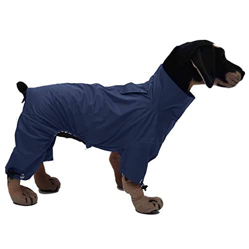 ＣＨＡＭＥＥＮ Wasserdichter Hundemantel mit Reißverschluss Hundemantel regenfest wasserdichter Leichter Hundemantel großer Hund Navy von ＣＨＡＭＥＥＮ