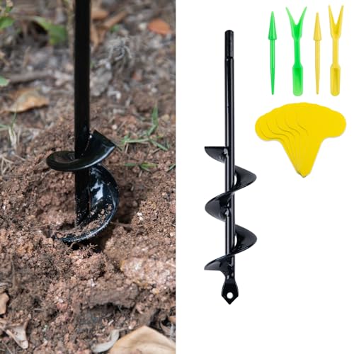 CHANGEMOORE 4x22cm Garten Spiralbohrer zum 2 Set kleine Schaufeln and 100 Stück Etikettenkarten, Gartenbohrer Erdbohrer für akkuschrauber, Solider Kernschaft Blume Pflanzgefäße Schnecke CHANGEMOORE 4x22cm Garten Spiralbohrer zum 2 Set kleine Schaufeln and 100 Stück Etikettenkarten, Gartenbohrer Erdbohrer für akkuschrauber, Solider Kernschaft Blume Pflanzgefäße Schnecke von CHANGEMOORE