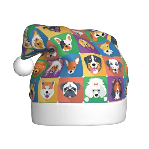 Weihnachtsmütze für Hunde, Erwachsene, bedruckt, bequem, klassisch, Plüsch, Weihnachtsmannmütze für Weihnachten, festliche Party Weihnachtsmütze für Hunde, Erwachsene, bedruckt, bequem, klassisch, Plüsch, Weihnachtsmannmütze für Weihnachten, festliche Party von CHANGLEI