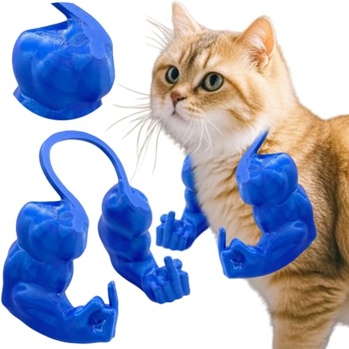 CHANGYUE Katzenmuskelarm, 3D -Gedruckter Nackenarm mit Muskel -Hausplay -Kostüm -Accessoires for Halloween -Geburtstagsfeier, lustiges Neuartiges Geschenk for Alles Haustier (Dark Blue L) von CHANGYUE