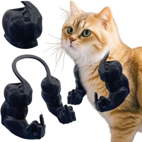 CHANGYUE Katzenmuskelarm, 3D -Gedruckter Nackenarm mit Muskel -Pet -Cosplay -Kostümzubehör for Halloween -Geburtstagsfeier, lustiges Neuartiges Geschenk for Alles Haustier (Black S) von CHANGYUE