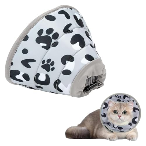 Einstellbarer Halskrause Katze Weich Katzen Halskrause Katzenhalsband Weich für Nach Operationen und Verletzungen Hunde Halskrause Verhindert das Lecken von Wunden Katzenkragen (S) von CHAOTEMAI