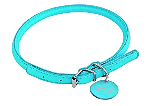 CHAPUIS SELLERIE Glamour Halsband für Hunde/Katzen, verstellbar, rund, Leder, Durchmesser 6 mm, Länge 17-20 cm, Größe XS von CHAPUIS SELLERIE