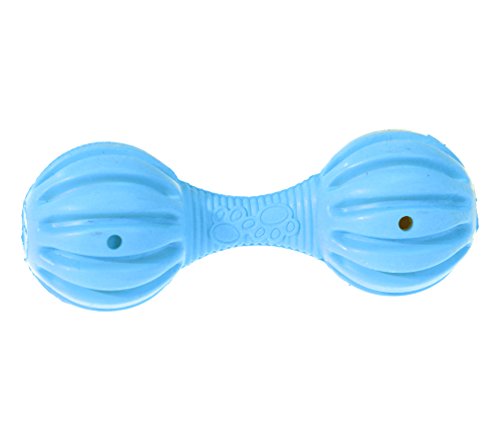 CHAPUIS SELLERIE Hantelspielzeug für Hunde, Klang, Quietscher, aus Naturkautschuk, Blau, 12,3 cm von CHAPUIS SELLERIE