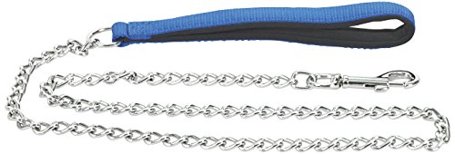 CHAPUIS SELLERIE SLA066 Hundeleine - Gedrehte Stahlkette Durchmesser 2 mm - Handschlaufe Nylon blau - Länge 1,20 m - Größe M von CHAPUIS SELLERIE