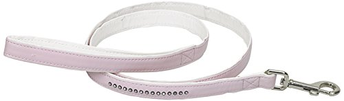 CHAPUIS SELLERIE SLA539 Hunde- und Katzenleine - Leder-Imitat mit rosa Strass-Steinchen - Breite 12 mm - Länge 1,20 m - Größe XS von CHAPUIS SELLERIE