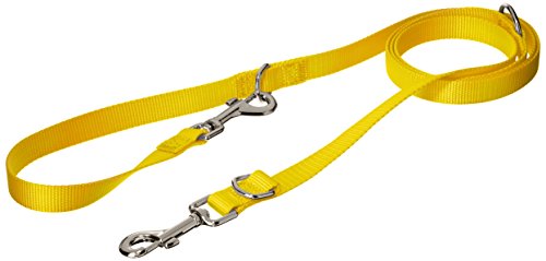CHAPUIS SELLERIE SLA560 Hundeleine 3-Fach verstellbar - Nylongurt gelb - Breite 20 mm - Länge 2 m - Größe M von CHAPUIS SELLERIE