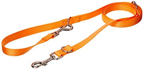 CHAPUIS SELLERIE SLA563 Hundeleine 3-Fach verstellbar - Nylongurt orange - Breite 20 mm - Länge 2 m - Größe M von CHAPUIS SELLERIE