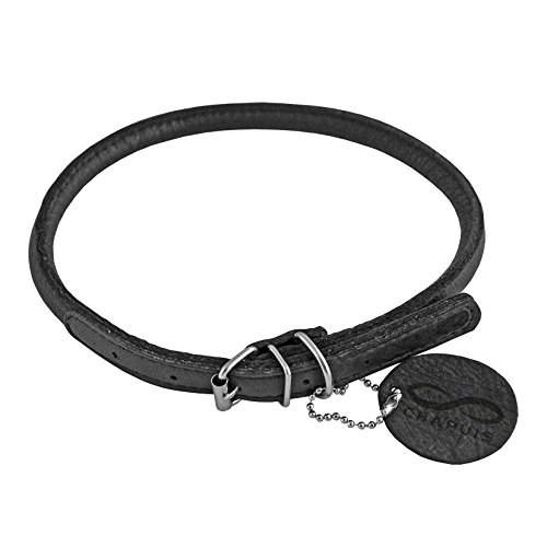 CHAPUIS SELLERIE SLA669 Rundes verstellbares Soft-Halsband für Hunde - Schwarzes Leder - Durchmesser 6 mm - Länge 25-33 cm - Größe S von CHAPUIS SELLERIE