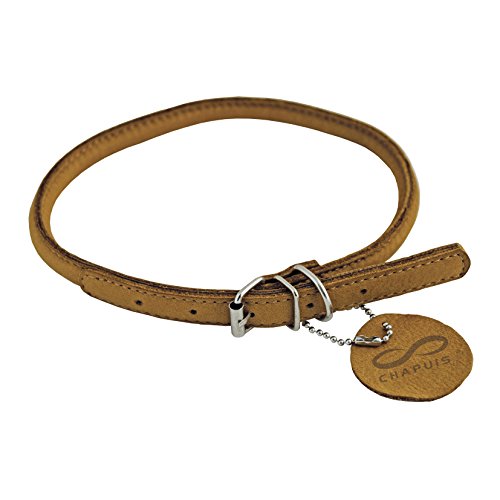 CHAPUIS SELLERIE SLA672 Rundes verstellbares Soft-Halsband für Hunde und Katzen - Braunes Leder - Durchmesser 6 mm - Länge 17-20 cm - Größe XS von CHAPUIS SELLERIE