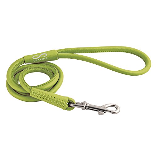 CHAPUIS SELLERIE SLA683 Runde Glamour-Leine für Hunde - Grünes Leder - Durchmesser 8 mm - Länge 1,22 m - Größe S von CHAPUIS SELLERIE