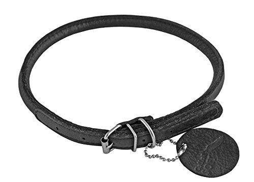 CHAPUIS SELLERIE Soft Halsband für Hunde, verstellbar, rund, Leder, Durchmesser 13 mm, Länge 45-53 cm, Schwarz von CHAPUIS SELLERIE