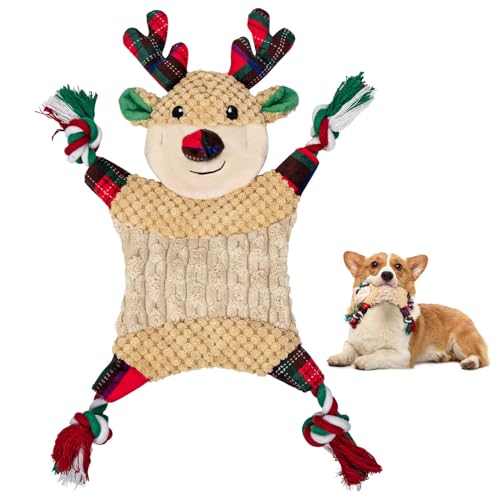 CHAWONER Weihnachten Hundespielzeug für Kleine, Mittelgroße und Große Welpen - Quietschendes Rentier Kauspielzeug - Interaktives Spielzeug CHAWONER Weihnachten Hundespielzeug für Kleine, Mittelgroße und Große Welpen - Quietschendes Rentier Kauspielzeug - Interaktives Spielzeug von CHAWONER