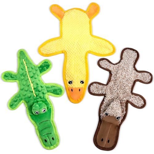 CHAWONER Quietschendes Hundespielzeug, interaktiv, keine Füllung, Krokodilente, Schnabeltier-Kauspielzeug mit Knisterpapier, weiches Plüschspielzeug für kleine, mittelgroße und große Hunde, 3 Stück CHAWONER Quietschendes Hundespielzeug, interaktiv, keine Füllung, Krokodilente, Schnabeltier-Kauspielzeug mit Knisterpapier, weiches Plüschspielzeug für kleine, mittelgroße und große Hunde, 3 Stück von CHAWONER