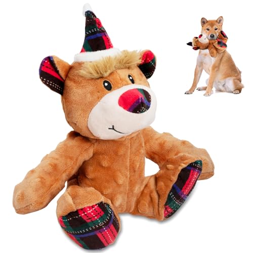 CHAWONER Quietschendes Hundespielzeug Weihnachten, Interaktives Hunde,Plüsch Kauer Weihnachts Bär für Welpen, kleine, mittelgroße und große Hunde CHAWONER Quietschendes Hundespielzeug Weihnachten, Interaktives Hunde,Plüsch Kauer Weihnachts Bär für Welpen, kleine, mittelgroße und große Hunde von CHAWONER