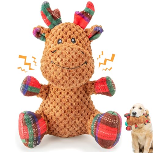 CHAWONER Weihnachts-Hundespielzeug - Elch Plüsch Quietschspielzeug für kleine & mittelgroße Rassen, interaktives & langlebiges Geschenk für Langeweile & Feiertage CHAWONER Weihnachts-Hundespielzeug - Elch Plüsch Quietschspielzeug für kleine & mittelgroße Rassen, interaktives & langlebiges Geschenk für Langeweile & Feiertage von CHAWONER