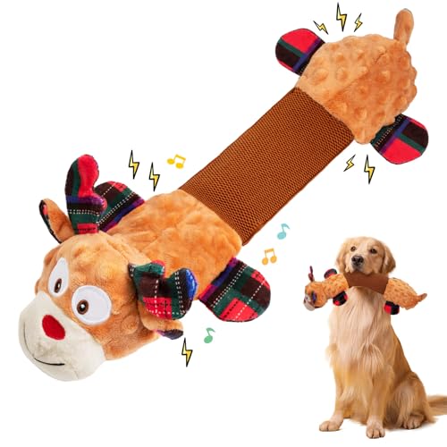 CHAWONER Hundespielzeug Weihnachten, Hunde Weihnachten, Dehnbares Tauziehen-Hundespielzeug Rentier, Quietschendes Kauspielzeug aus Plüsch, Interaktives für Kleine, Mittelgroße und Große Hunde CHAWONER Hundespielzeug Weihnachten, Hunde Weihnachten, Dehnbares Tauziehen-Hundespielzeug Rentier, Quietschendes Kauspielzeug aus Plüsch, Interaktives für Kleine, Mittelgroße und Große Hunde von CHAWONER