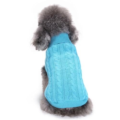 CHBORCHICEN Pullover für kleine Hunde und Katzen, gestrickt, warm, für den Winter, Größe S, Himmelblau von CHBORCHICEN