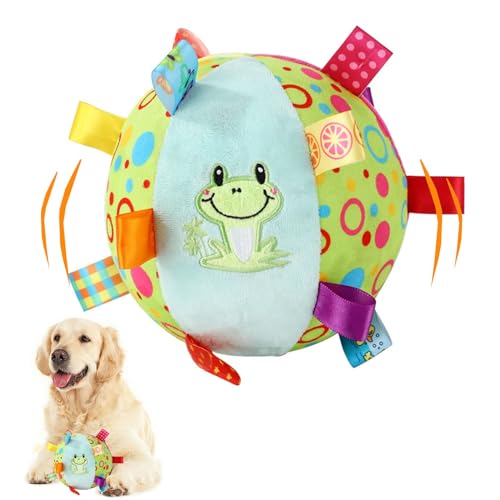 CHDGSJ 15 cm Plüsch-Hundespielzeugball,Elektronisches interaktives Haustierspielzeug mit Sound Welpen-pielzeug,Reinigungszahn-Hunde-Kauspielzeug für große,mittelgroße und kleine Hunde(A,1) von CHDGSJ