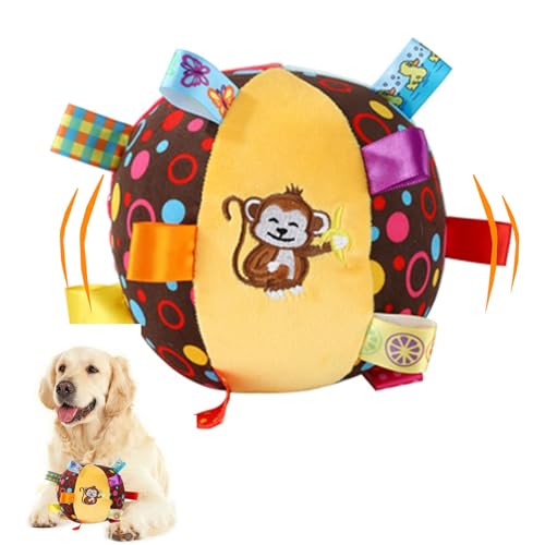 CHDGSJ 15 cm Plüsch-Hundespielzeugball,Elektronisches interaktives Haustierspielzeug mit Sound Welpen-pielzeug,Reinigungszahn-Hunde-Kauspielzeug für große,mittelgroße und kleine Hunde(C,1) von CHDGSJ