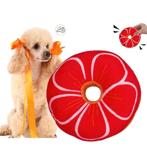 CHDGSJ Quietschendes Plüsch Hundespielzeug für Welpen,süßes weiches interaktives Hundespielzeug,Donut-Kauspielzeug für Zahnende Hunde für Kleine und Mittelgroße Hunde(A,1) von CHDGSJ