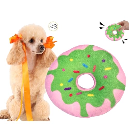 CHDGSJ Quietschendes Plüsch Hundespielzeug für Welpen,süßes weiches interaktives Hundespielzeug,Donut-Kauspielzeug für Zahnende Hunde für Kleine und Mittelgroße Hunde(E,1) von CHDGSJ