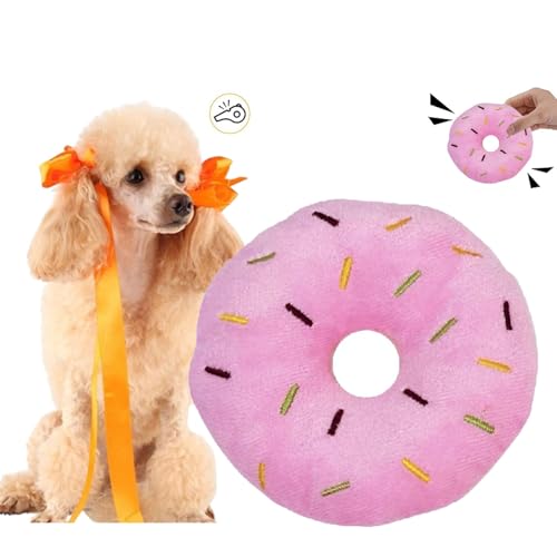 CHDGSJ Quietschendes Plüsch Hundespielzeug für Welpen,süßes weiches interaktives Hundespielzeug,Donut-Kauspielzeug für Zahnende Hunde für Kleine und Mittelgroße Hunde(G,1) von CHDGSJ