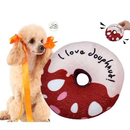 CHDGSJ Robustes Hundeplüschspielzeug,Kauspielzeug für Hunde,interaktiver Begleiter,lustiges Trainingsspielzeug mit quietschendem Sound für kleine und mittelgroße Welpen(I,1) von CHDGSJ