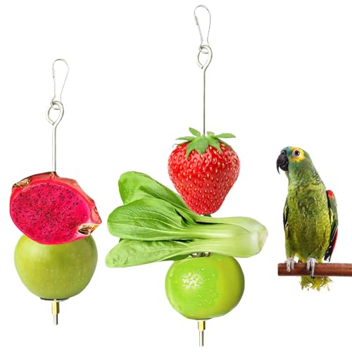2 Stück Vogelspieß Papageienspieß Futterspender,Wellensittich, Zubehör,Spielzeug,Vogel,Vogelspielzeug,Futterkrippe, für Wellensittiche, Sittiche, Nymphensittiche (Silber) 2 Stück Vogelspieß Papageienspieß Futterspender,Wellensittich, Zubehör,Spielzeug,Vogel,Vogelspielzeug,Futterkrippe, für Wellensittiche, Sittiche, Nymphensittiche (Silber) von CHDZSW