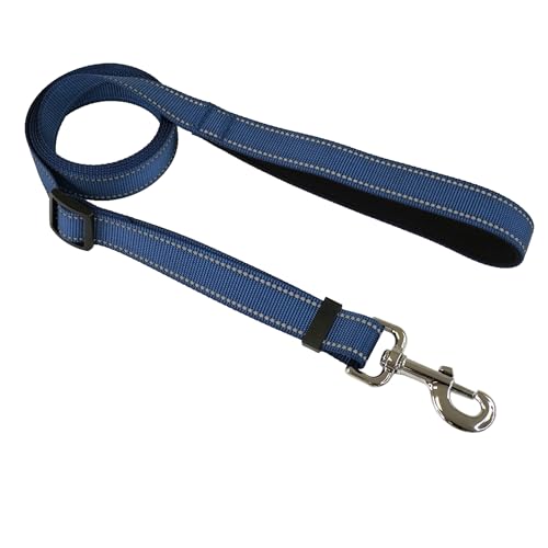 Verstellbare Leine von 90 bis 150 cm, ideal für kleine, mittelgroße und große Hunde (blau) von CHECKBO