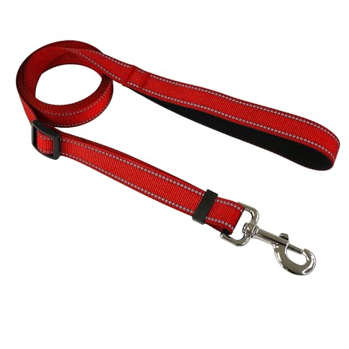 Verstellbare Leine von 90 bis 150 cm, ideal für kleine, mittelgroße und große Hunde (rot) von CHECKBO