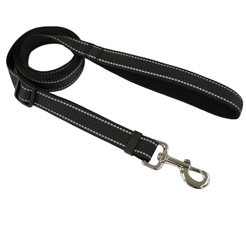 Verstellbare Leine von 90 bis 150 cm, ideal für kleine, mittelgroße und große Hunde (schwarz) von CHECKBO