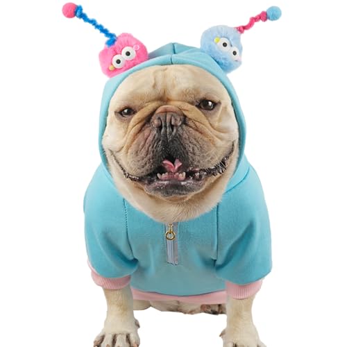 CHEERTAILS Französische Bulldogge, Halloween-Kostüm, Pullover für mittelgroße Hunde, Mädchen und Jungen, Frenchie-Kleidung, Halloween-Kostüme, Wintermantel, Kapuzen-Sweatshirt für Hunde und Katzen CHEERTAILS Französische Bulldogge, Halloween-Kostüm, Pullover für mittelgroße Hunde, Mädchen und Jungen, Frenchie-Kleidung, Halloween-Kostüme, Wintermantel, Kapuzen-Sweatshirt für Hunde und Katzen von CHEERTAILS