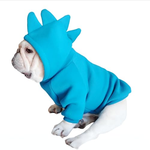 CHEERTAILS Hunde-Dinosaurier-Kostüm für kleine Hunde, französische Bulldogge, Frenchie-Kleidung, Kapuzenpullover, Sweatshirt, Halloween-Kostüm, Wintermantel, Blau, Größe S CHEERTAILS Hunde-Dinosaurier-Kostüm für kleine Hunde, französische Bulldogge, Frenchie-Kleidung, Kapuzenpullover, Sweatshirt, Halloween-Kostüm, Wintermantel, Blau, Größe S von CHEERTAILS