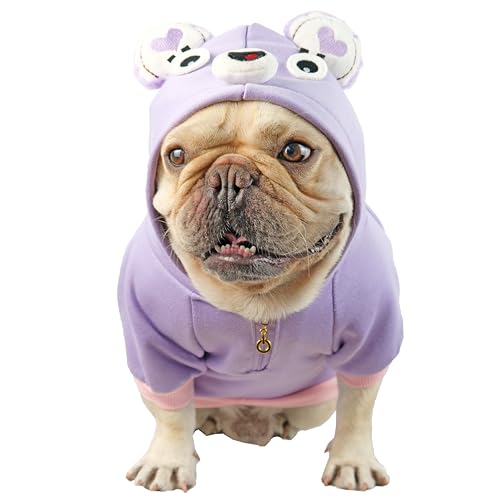 CHEERTAILS Hundepullover für französische Bulldogge, Fleece-Hundepullover, Kapuzenpullover, Wintermantel für Hunde, Frenchie- und Katzenkleidung, Haustierkostüme, Geburtstag, Urlaub, Alltag, Lila CHEERTAILS Hundepullover für französische Bulldogge, Fleece-Hundepullover, Kapuzenpullover, Wintermantel für Hunde, Frenchie- und Katzenkleidung, Haustierkostüme, Geburtstag, Urlaub, Alltag, Lila von CHEERTAILS