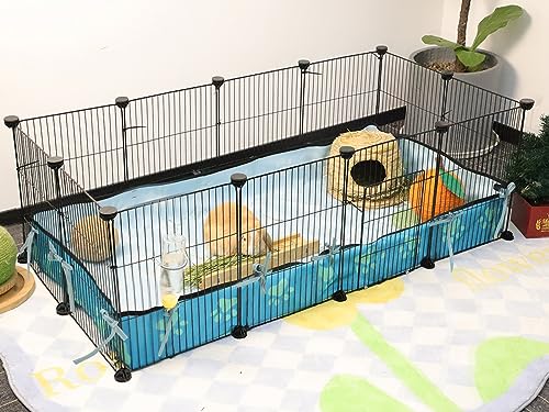C&C Käfig für Meerschweinchen, erweiterbar, für 2 Kleintiere, Laufgitter, Metallgitter, Innenbereich, Kaninchenzaun, Igelkäfig mit PVC-Auskleidung, 121.9x61x39.9 cm, 12 Paneele von CHEGRGRGRGRGR. ON C&C Käfig für Meerschweinchen, erweiterbar, für 2 Kleintiere, Laufgitter, Metallgitter, Innenbereich, Kaninchenzaun, Igelkäfig mit PVC-Auskleidung, 121.9x61x39.9 cm, 12 Paneele von CHEGRGRGRGRGR. ON von CHEGRON